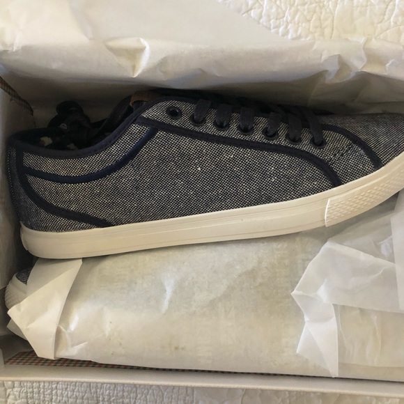 BEN SHERMAN Conall Lo Twill Sneaker - Navy Texti - Picture 2 of 5